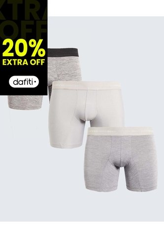 Pack X 3 Bóxer Jaspeados En Microfibra X3 Para Hombre Gris Seven Seven Seven Seven