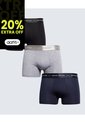Pack X 3 Bóxer Corto X3 Para Hombre Gris Seven Seven de Seven Seven