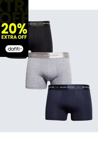 Pack X 3 Bóxer Corto X3 Para Hombre Gris Seven Seven Seven Seven