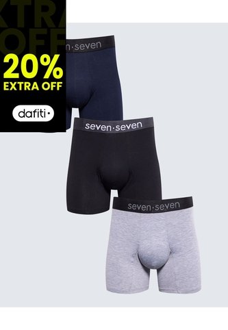 Pack X 3 Bóxer Medio X3 Para Hombre Azul Seven Seven Seven Seven