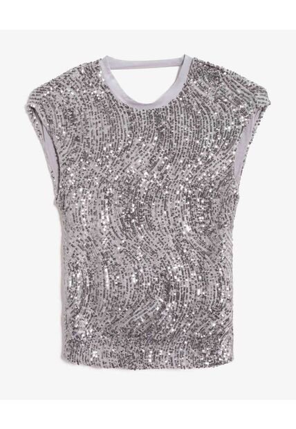 Camiseta Para Mujer Manga Corta Moda Color Plata Marca Seven Seven #28096439