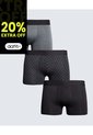 Pack X 3 Bóxer Corto X3 Para Hombre Gris Seven Seven de Seven Seven