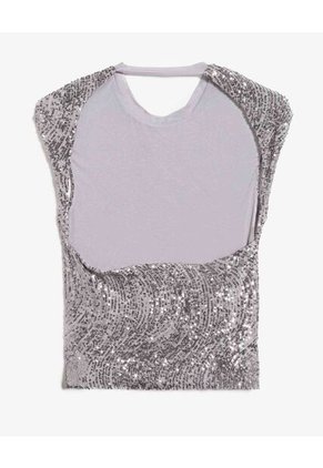 Camiseta Para Mujer Manga Corta Moda Color Plata Marca Seven Seven #28096439