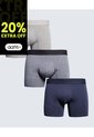 Pack X 3 Bóxer Medio X3 Para Hombre Gris Seven Seven de Seven Seven