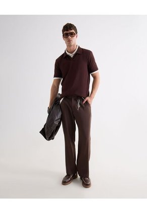Pantalón Straight Sastrero  Para Hombre Café Seven Seven