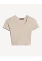 Camiseta Para Mujer Manga Corta Cuello Redondo Color Beige Marca Seven Seven #28096407 de Seven Seven