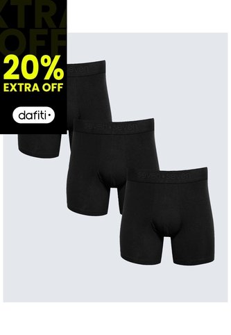 Pack X 3 Bóxer Medio X3 Para Hombre Negro Seven Seven Seven Seven