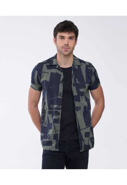 Camisa Para Hombre Manga Corta  Color Verde  Marca Seven Seven #45011926