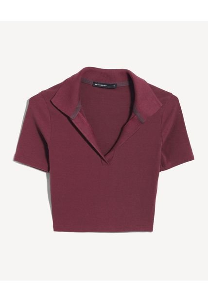Camiseta Para Mujer Manga Corta Moda Color Vino Marca Seven Seven #28096197