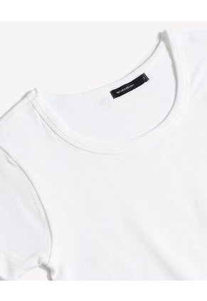 Camiseta Para Mujer Manga Corta Cuello Redondo Color Crema Marca Seven Seven #28096407