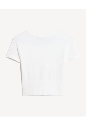 Camiseta Para Mujer Manga Corta Cuello Redondo Color Crema Marca Seven Seven #28096407