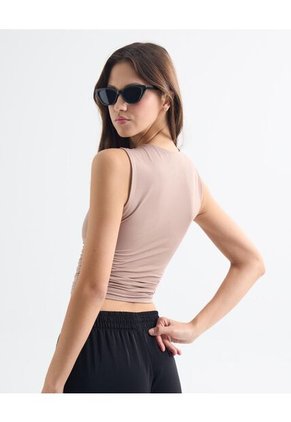 Camiseta Para Mujer Manga Sisa Cuello Redondo Color Taupe Marca Seven Seven #28096184