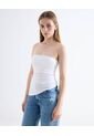 Top Strapless Asimétrico  Para Mujer Blanco Seven Seven de Seven Seven