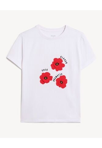 Camiseta Para Mujer Manga Corta Cuello Redondo Color Blanco Marca Seven Seven #28096538 Seven Seven