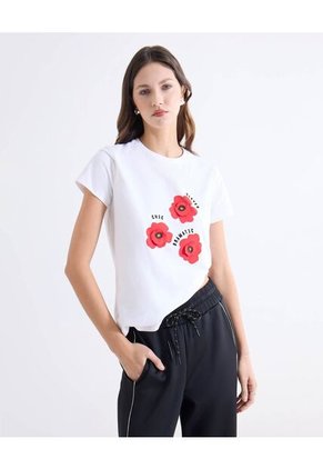 Camiseta Para Mujer Manga Corta Cuello Redondo Color Blanco Marca Seven Seven #28096538