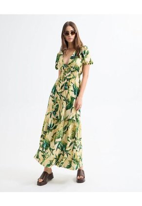 Vestido Para Mujer Manga Corta Color Verde Oscuro Marca Seven Seven #28171354