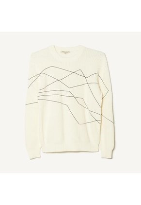 Saco Para Hombre Cuello Redondo Color Crema Marca Seven Seven #45330218