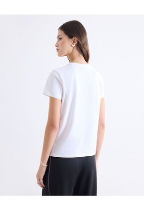 Camiseta Para Mujer Manga Corta Cuello Redondo Color Blanco Marca Seven Seven #28096538