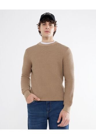 Saco Para Hombre Cuello Redondo Color Cafe Claro Marca Seven Seven #45330233 Seven Seven