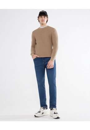 Saco Para Hombre Cuello Redondo Color Cafe Claro Marca Seven Seven #45330233