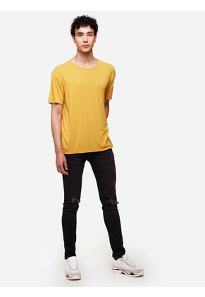 Camiseta Manga Corta  Para Hombre Mostaza Seven Seven