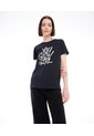 Camiseta Holgada Con Screen Especial  Para Mujer Negro Seven Seven de Seven Seven