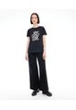 Camiseta Holgada Con Screen Especial  Para Mujer Negro Seven Seven de Seven Seven