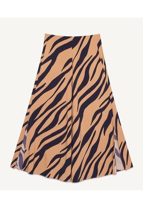 Pantalón Tipo Culotte Con Aberturas Tiro Alto  Para Mujer Amarillo Seven Seven