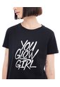 Camiseta Holgada Con Screen Especial  Para Mujer Negro Seven Seven de Seven Seven
