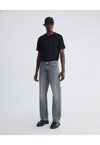 Jean Straight Gris Medio Con Desgaste  Para Hombre Gris Seven Seven Seven Seven