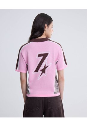 Camiseta Cuello Polo En Tejido Unisex Rosado Seven Seven