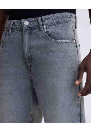 Jean Straight Gris Medio Con Desgaste  Para Hombre Gris Seven Seven