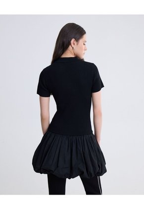 Vestido Con Falda Globo  Para Mujer Negro Seven Seven