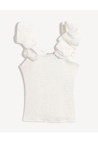 Blusa Para Mujer Manga Corta Color Crudo Marca Seven Seven #28124105 Seven Seven