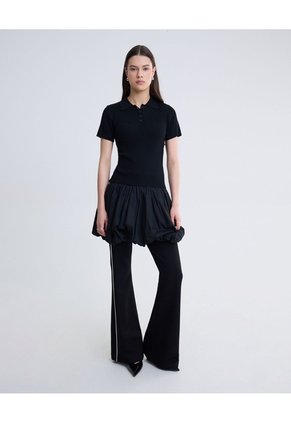 Vestido Con Falda Globo  Para Mujer Negro Seven Seven