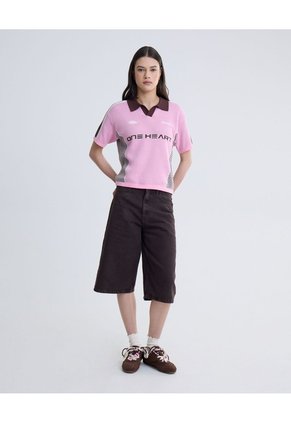 Camiseta Cuello Polo En Tejido Unisex Rosado Seven Seven