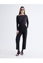 Pantalón Capri Pinzas Tiro Alto Ajustado  Para Mujer Negro Seven Seven de Seven Seven