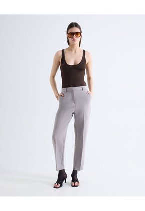 Top Sin Mangas Tejido Bandas Escote Profundo  Para Mujer Café Seven Seven