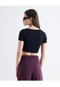 Top Tejido Escote Cuadrado Manga Corta  Para Mujer Negro Seven Seven de Seven Seven