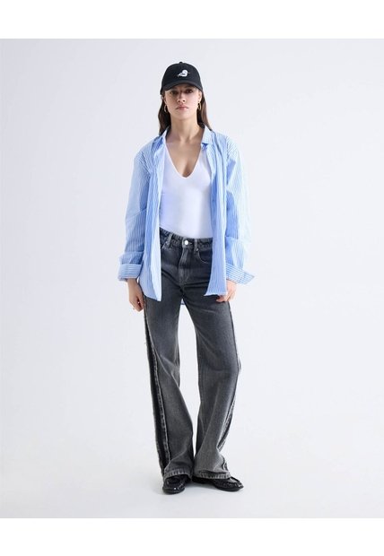 Jean Straight Gris  Para Mujer Gris Seven Seven