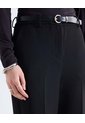 Pantalón Capri Pinzas Tiro Alto Ajustado  Para Mujer Negro Seven Seven de Seven Seven