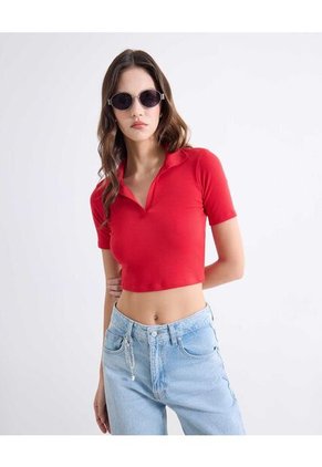 Camiseta Para Mujer Manga Corta Moda Color Rojo Marca Seven Seven #28096380