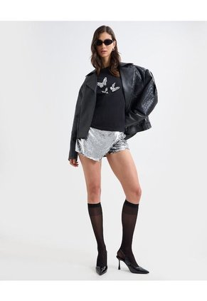 Camiseta Para Mujer Manga Corta Color Negro Marca Seven Seven #28096073