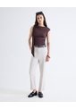 Pantalón Slim Pinza Tiro Alto Tobillero  Para Mujer Gris Seven Seven de Seven Seven