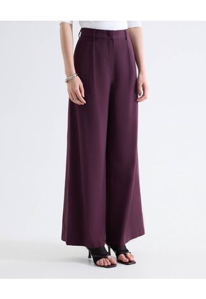 Pantalón Wide Leg Tiro Alto Con Vuelo Para Mujer Café Seven Seven