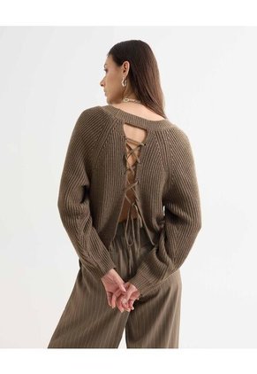 Saco Para Mujer Cuello Redondo Color Cafe Claro Marca Seven Seven #28330660