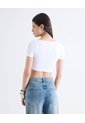 Top Tejido Escote Cuadrado Manga Corta  Para Mujer Blanco Seven Seven de Seven Seven