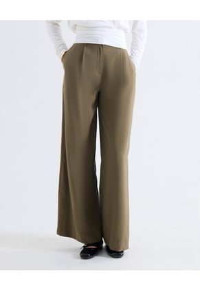 Pantalón Wide Leg Tiro Alto Con Vuelo Para Mujer Verde Seven Seven