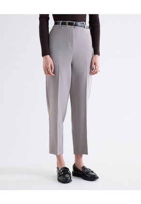 Pantalón Wide Leg Tiro Alto Con Vuelo Para Mujer Gris Seven Seven