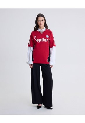 Camiseta Jacquard Deportiva  Unisex Rojo Seven Seven